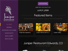Tablet Screenshot of juniperrestaurant.com
